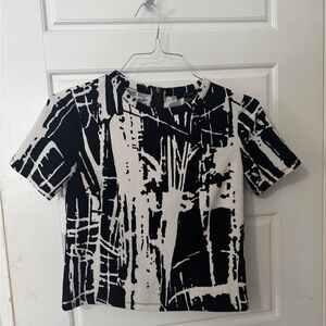 Chic Black and White Graphic Top